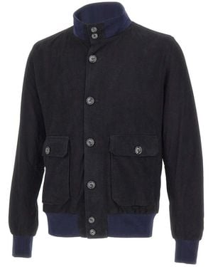 Barba Napoli Leather Jackets - Blue