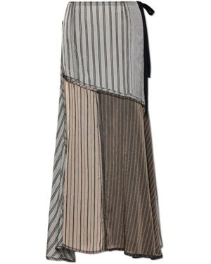 Maison Margiela Rok Met Rafelrand - Bruin