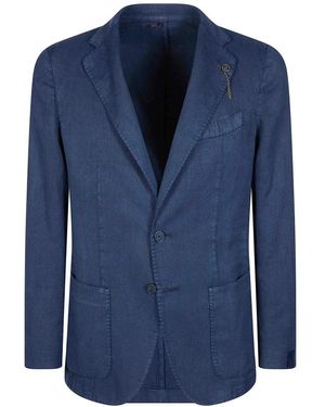 Santaniello Giacca Lino Ramie' - Blauw