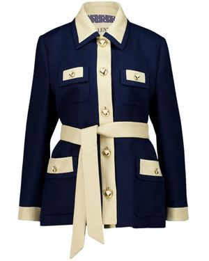 Valentino Garavani Belted Coats - Blue