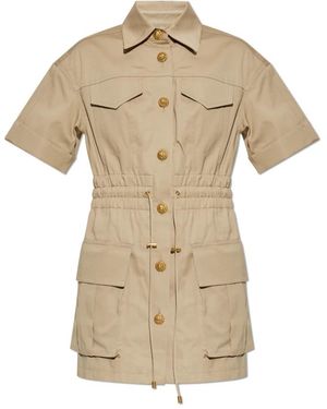 Balmain Four Pocket Button Dress - Naturel