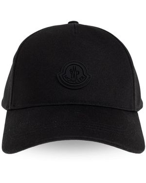 Moncler Cotton Gabardine Baseball Cap - Zwart