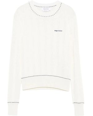 McQueen Round-Neck Knitwear - White