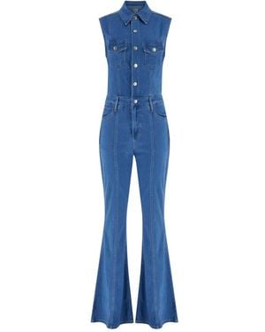 Guess Jumpsuits & Playsuits ,Blauw ,Denim Harlo Flare Denim Jumpsuit