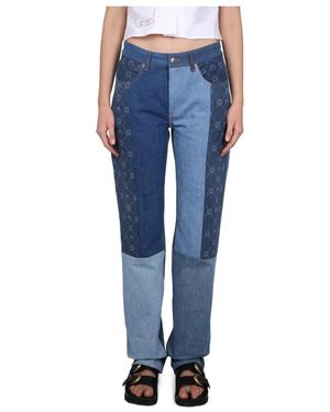 Marine Serre Slim-Fit Jeans - Blue