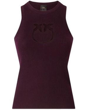 Pinko Tops ,Bruin ,Wol Love Birds Top - Paars