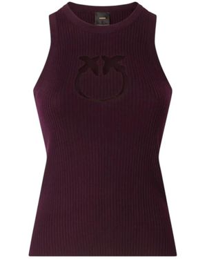 Pinko Tops ,Bruin ,Wol Love Birds Top - Paars