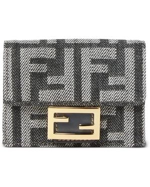 Fendi Accessoires ,Blauw ,Katoen Baguette Micro Trifold - Metallic