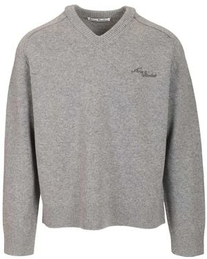 Acne Studios Wollpullover Mit V-Ausschnitt - Grau