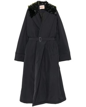 Plan C Jassen ,Blauw ,Leer Geknopt Jasje - Zwart