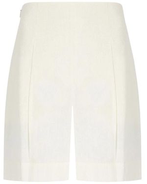 Max Mara Korte Broeken ,Wit ,Katoen Balta Bermuda Shorts