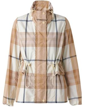 Burberry Geruite Jas - Naturel