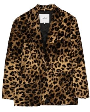 Ba&sh Jassen ,Bruin ,Katoen Bear Leopard Single-Breasted Blazer