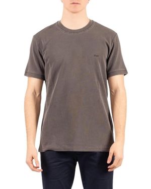 Fay Piqué Crew Neck T-Shirt - Grijs