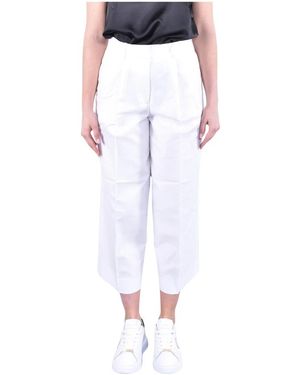 Michael Kors Broeken ,Wit ,Katoen Cropped Wijde Pijpen Broek