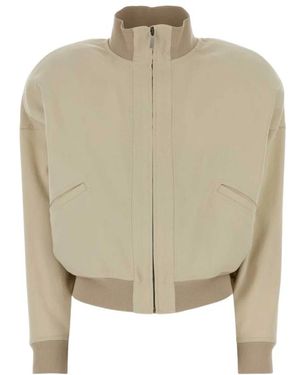 Gucci Jassen ,Katoen Silk Poplin Zip Jacket - Groen