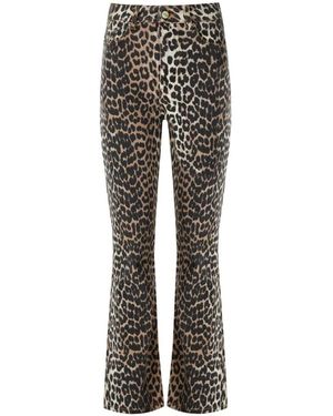 Ganni Leopard Betzy Denim Jeans - Grau