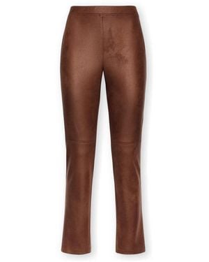 Elena Miro Slim-Fit Trousers - Marrón
