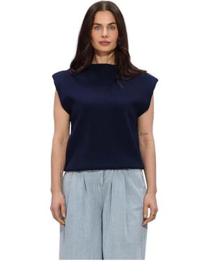Minus Msfauna Gebreid Vest - Blauw