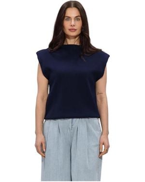 Minus Msfauna Gebreid Vest - Blauw