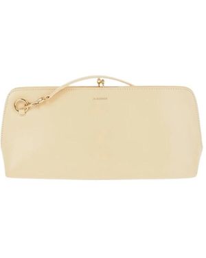 Jil Sander Tassen ,Leer Goji Schoudertas - Naturel