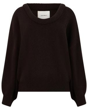 Lisa Yang Truien & Vesten ,Bruin ,Kasjmier Oversized Kasjmier Trui - Zwart