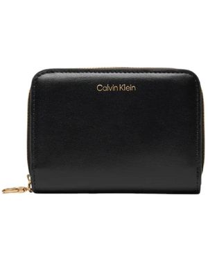 Calvin Klein Medium Flap Zip Wallet - Schwarz