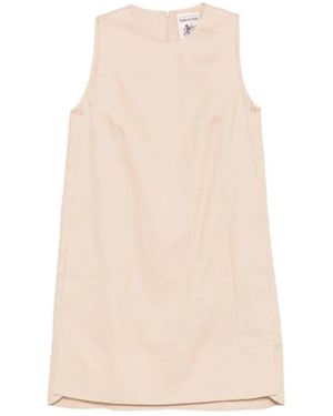 Semicouture Mouwloze A-Lijn Jurk - Naturel