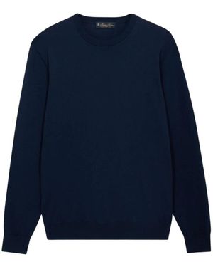 Brooks Brothers Truien & Vesten ,Blauw ,Katoen Mercerized Cotton Crewneck Sweater
