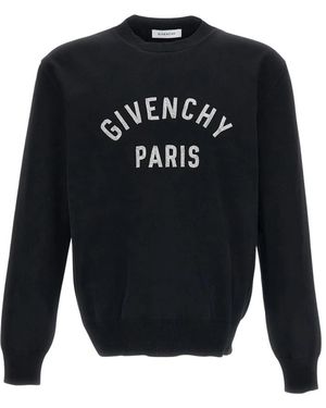 Givenchy Hoodies & Sweatvesten ,Zwart ,Katoen Crewneck Pullover - Blauw