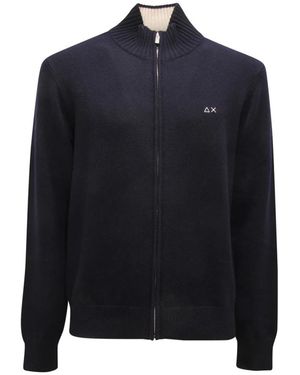 Sun 68 K45114 07 Track Xip Sweater Warm/S - Blauw