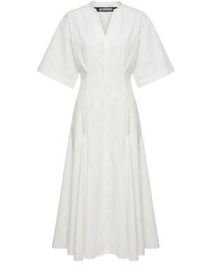 Jacquemus Kleedjes ,Wit ,Katoen La Robe Moisson