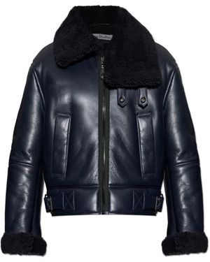 Acne Studios Jassen ,Blauw ,Katoen Lamsvacht Shearling Jas