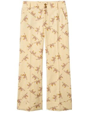 La DoubleJ Broeken ,Veelkleurig ,Wide Broeken - Naturel