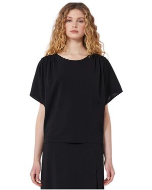 Weekend by Maxmara Overhemden ,Zwart ,Flatterende Top Met Vrouwelijke Pasvorm