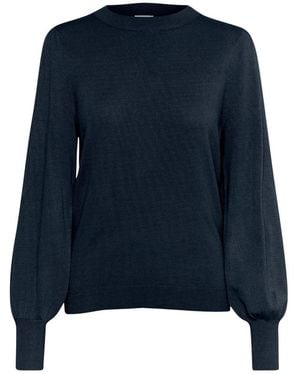 Kaffe Kalizza Ronde Hals Gebreid - Blauw