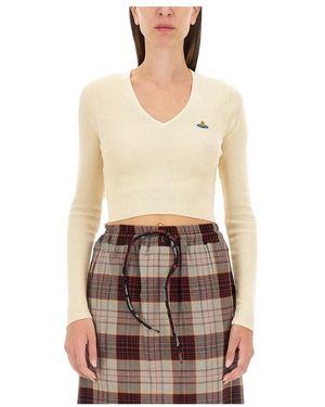 Vivienne Westwood V-Neck Knitwear - Brown