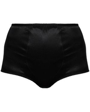 Dolce & Gabbana High-Waisted Silk Briefs - Schwarz