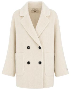DUNO Double-Breasted Coats - White
