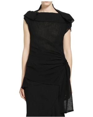 Yehuafan Sleeveless Tops - Black