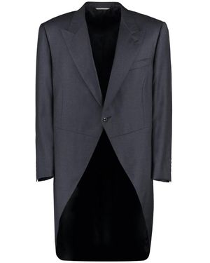 Canali Wollen Redingote - Blauw