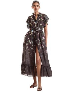 Cynthia Rowley Palermo Ramie Kaftan - Braun