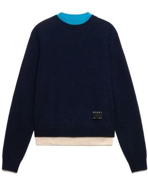 Marni Kasjmier Trui Met Gelaagd Effect - Blauw