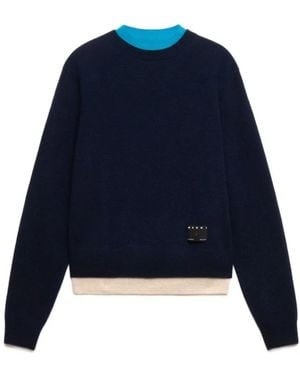 Marni Round-Neck Knitwear - Bleu
