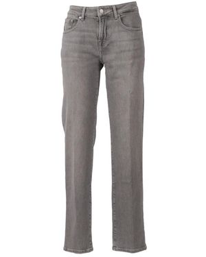 7 For All Mankind Straight Fit Jeans - Grey