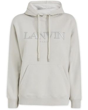 Lanvin Hoodie Van Katoen Met Logo-Borduurwerk - Grijs