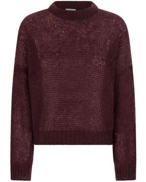 Brunello Cucinelli Lana Rundhals Strickware - Lila