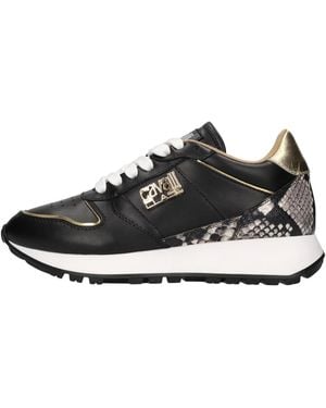 Roberto Cavalli Schoenen ,Zwart ,Leer Leren Sneakers