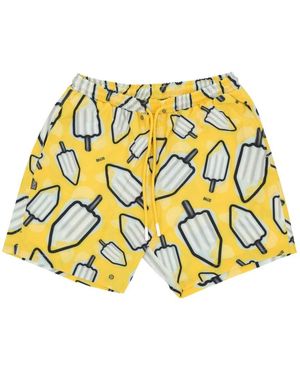 DOLLY NOIRE Zitronenmuster Badehose Gelb