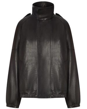 Saint Laurent Leather Jackets - Negro